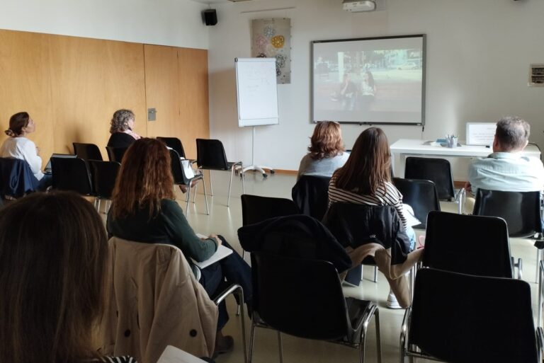 Una reunió de la xarxa d'OrientaFP sobre mentoria, la setmana passada. | Foto: Alba Pi.