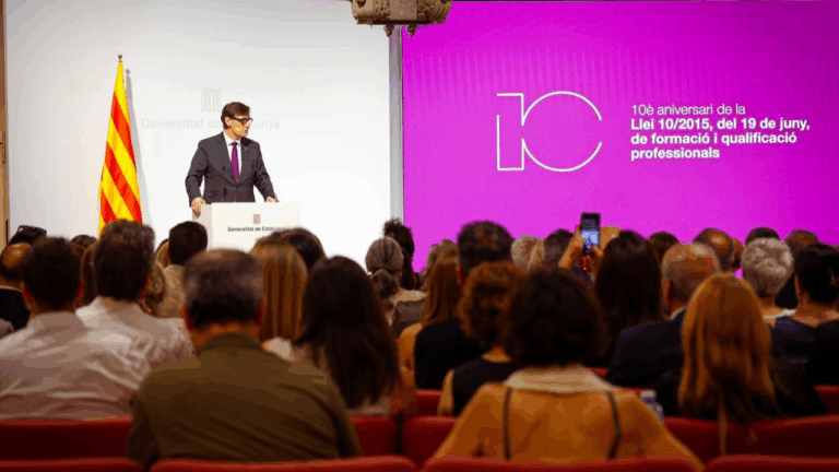 El president de la Generalitat, Salvador Illa, a l'acte de commemoració celebrat aquest dimecres. | Foto: Govern.